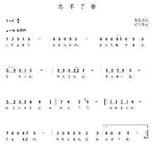 忘不了你_歌曲简谱_词曲:殷德江 朝乐蒙
