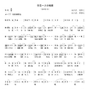 你是一只小蝴蝶_通俗唱法乐谱_词曲:邓学明 邓学明