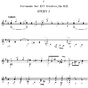 Fernando Sor 12 Studies,Op.60 吉他谱