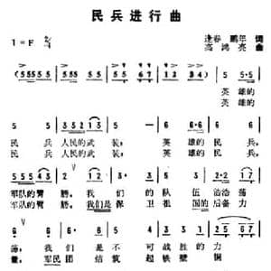 民兵进行曲_民歌简谱_词曲:逢春 鹏年 高鸿亮