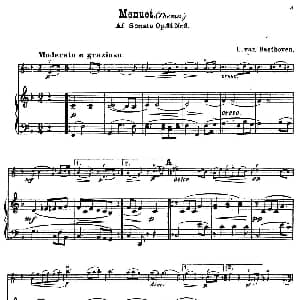 小提琴谱 | Monuet. Thema. 小提琴 钢琴伴奏