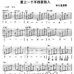 爱上一个不回家的人 吉他谱 林忆莲 丁晓雯 陈志远