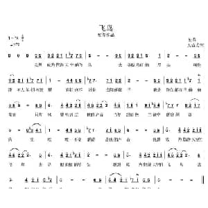 飞鸟_通俗唱法乐谱_词曲:如春 天蓝若空