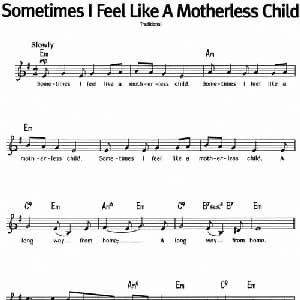 蓝调音乐:Sometimes I Feel Like A Motherless Child_外国歌谱