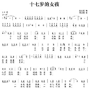 十七岁的女孩_通俗唱法乐谱_词曲:向天笑 曾庆清