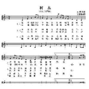 树丛 英国 _外国歌谱_词曲: 英国民歌 范继淹译配