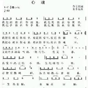 心魂_民歌简谱_词曲:佟文西 朱小泉