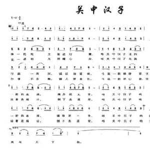 关中汉子_民歌简谱_词曲:苟海生 党继志