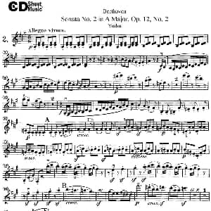 小提琴谱 | Violin Sonata No.2 in A Major Op.12 No.2