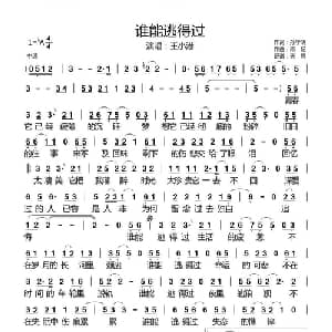 谁能逃得过_通俗唱法乐谱_词曲:孙学明 雨妃