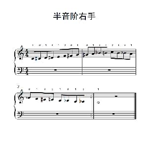 第三级 1.半音阶右手 钢琴谱