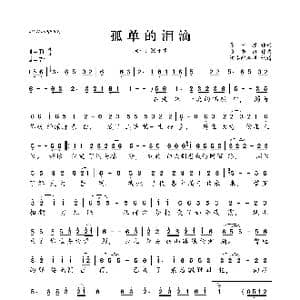 孤单的泪滴_歌曲简谱_词曲:张守振 张书姚