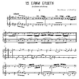 萨克斯谱 | 12首单簧管萨克斯重奏之四 莫扎特