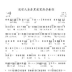 没有人会在黑夜里找寻着你_歌谱投稿_词曲:白登 白登