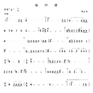 笛子谱 | 雪中莲