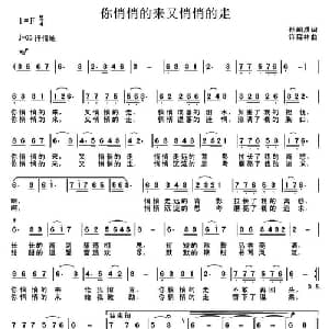 你悄悄的来又悄悄的走_通俗唱法乐谱_词曲:孙朝成 许森林
