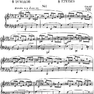 斯克里亚宾 钢琴练习曲 Op.42 No.1 Alexander Scriabin Etudes 钢琴谱 斯克里亚宾