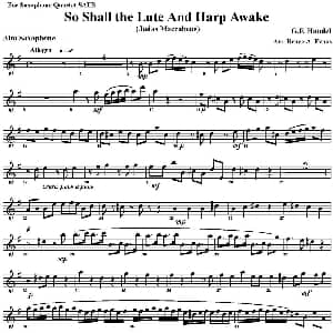 萨克斯谱 | So Shall the Lute And Harp Awake 四重奏 中音萨克斯分谱