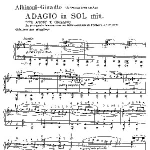 Adagio in G minor 钢琴谱 Albinoni, Tomaso 阿尔宾诺尼