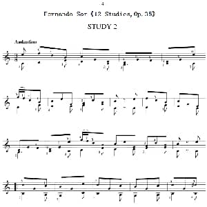 Fernando Sor 12 Studies,Op.35 吉他谱
