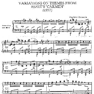 Carmen Variations 12 Pieces 钢琴谱 弗拉基米尔 霍洛维兹