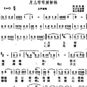 月儿弯弯照柳林 _民歌简谱_词曲:王文忠填词 夏玉润编曲