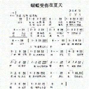 蝴蝶受伤在夏天_歌曲简谱_词曲:王井勇 方雪