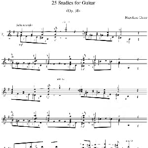 Napoleon Coste 25 Studies,Op.38 吉他谱