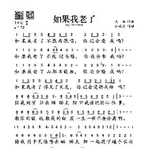 如果我老了_歌谱投稿_词曲:大冰 大冰