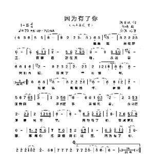 因为有了你_歌曲简谱_词曲:陈道斌 舒楠