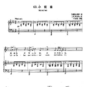 丁小琴编 63小夜曲_外国歌谱_词曲:列露丝塔普 奥 舒伯特
