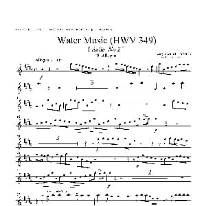 萨克斯谱 | Water Music HWV.349 No.2 中音萨克斯
