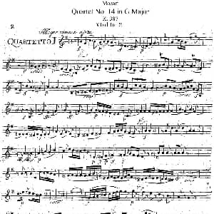小提琴谱 | Mozart Quartet No.14 in G Major,K.387 Violin 2分谱