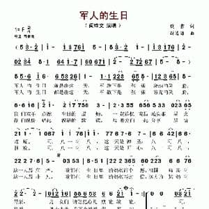 军人的生日_歌谱投稿_词曲:晓雪 薛清海