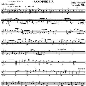萨克斯谱 | SAXOPHOBIA 四重奏 中音萨克斯分谱