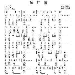 醉红莲_歌曲简谱_词曲:庞小林 武俊毅