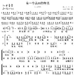 有一个美丽的传说_歌曲简谱_词曲:张名河 吕远 程恺