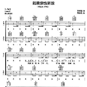 如果你也听说 吉他谱 李焯雄 周杰伦