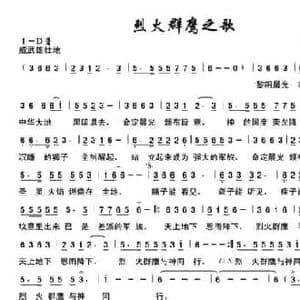 烈火群英之歌_民歌简谱_词曲:天鹰翱翔 王冬梅 香草山