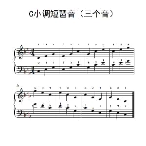 C小调短琶音 钢琴谱