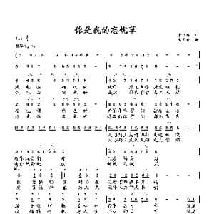 忘忧草_歌曲简谱_词曲:萧思林 向邦瑜