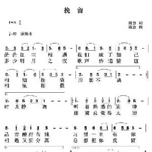 挽留_通俗唱法乐谱_词曲:随意 随意