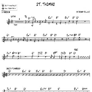 萨克斯谱 | ST. THOMAS jazz系列萨克斯谱 sonny rollins