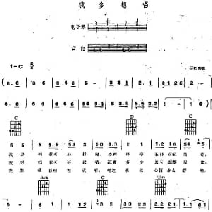 电子琴谱 | 我多想唱 电子琴吉他弹唱