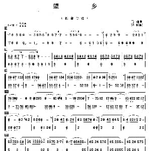 望乡 笛子独奏 乐队伴奏低音分谱 马迪