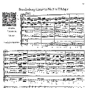 小提琴谱 | 勃兰登堡第五协奏曲 弦乐合奏总谱 巴赫