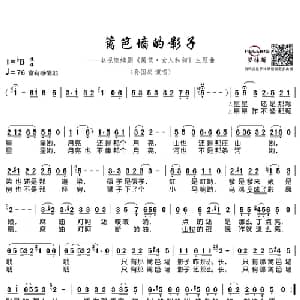 篱笆墙的影子_通俗唱法乐谱_词曲:张藜 徐沛东