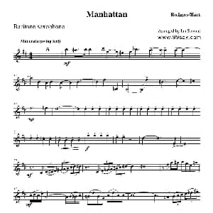 萨克斯谱 | Manhattan Baritone Sax 四重奏上低音萨克斯分谱