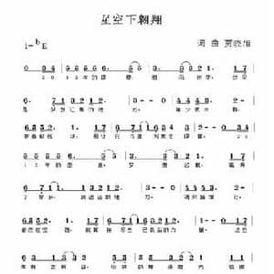 星空下翱翔_民歌简谱_词曲:贾晓旭 贾晓旭