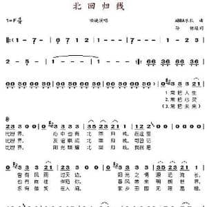 北回归线_歌谱投稿_词曲:孙铭填词 ABBA乐队
